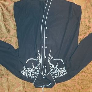 Black and white button up shirt